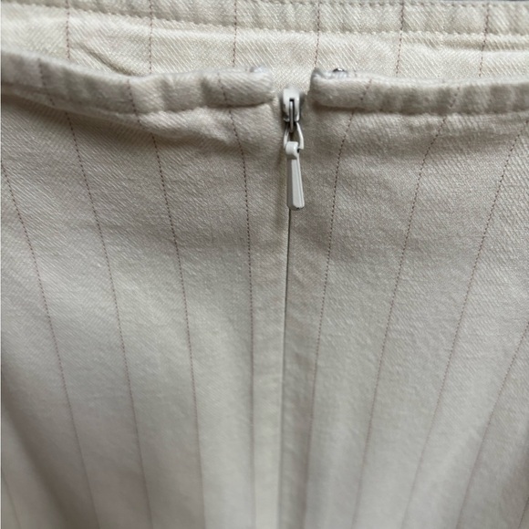 J. JILL LINEN BLEND CREAM AND GOLD STRIPE DRESSY BUSINESS FLARE SKIRT SZ 14 - Picture 7 of 7